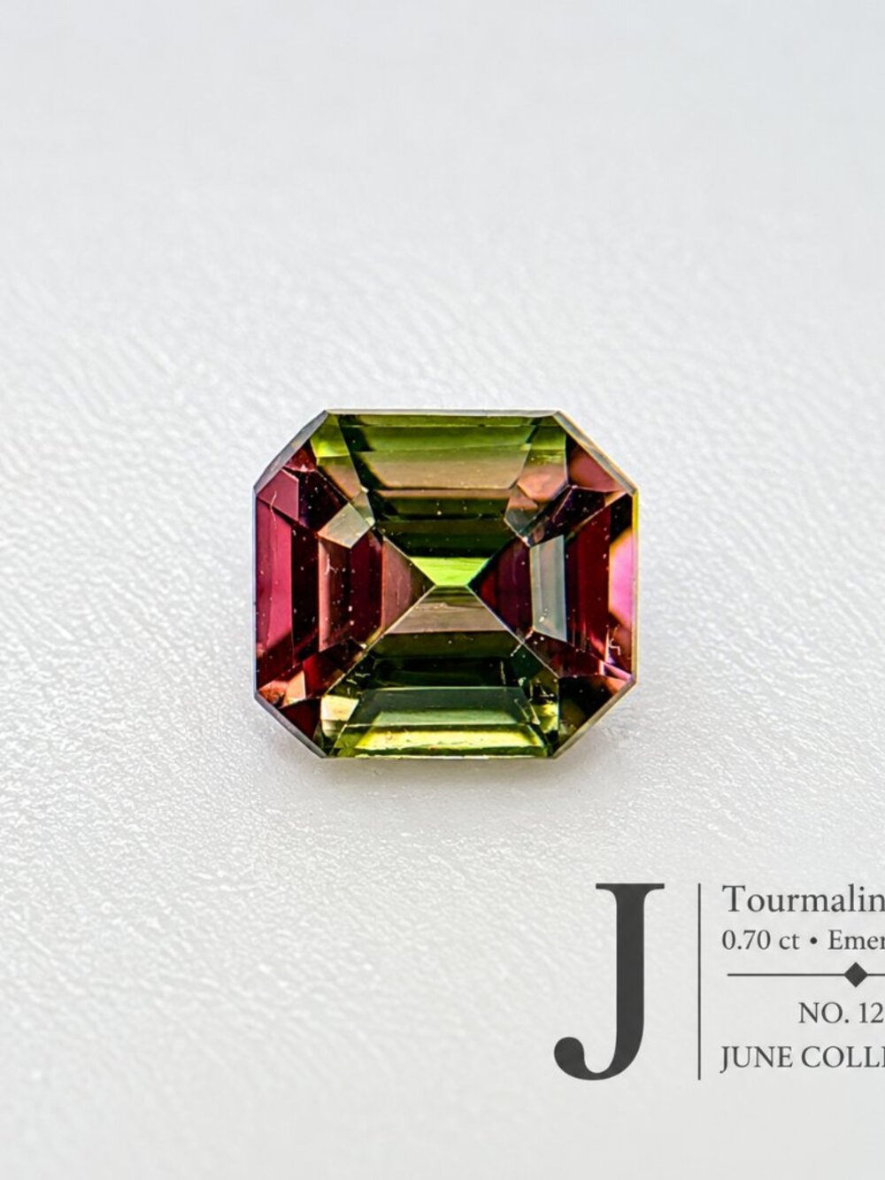 Natural 0.70ct Bi-Color Green Pink Tourmaline Emerald Cut Loose Gemstone